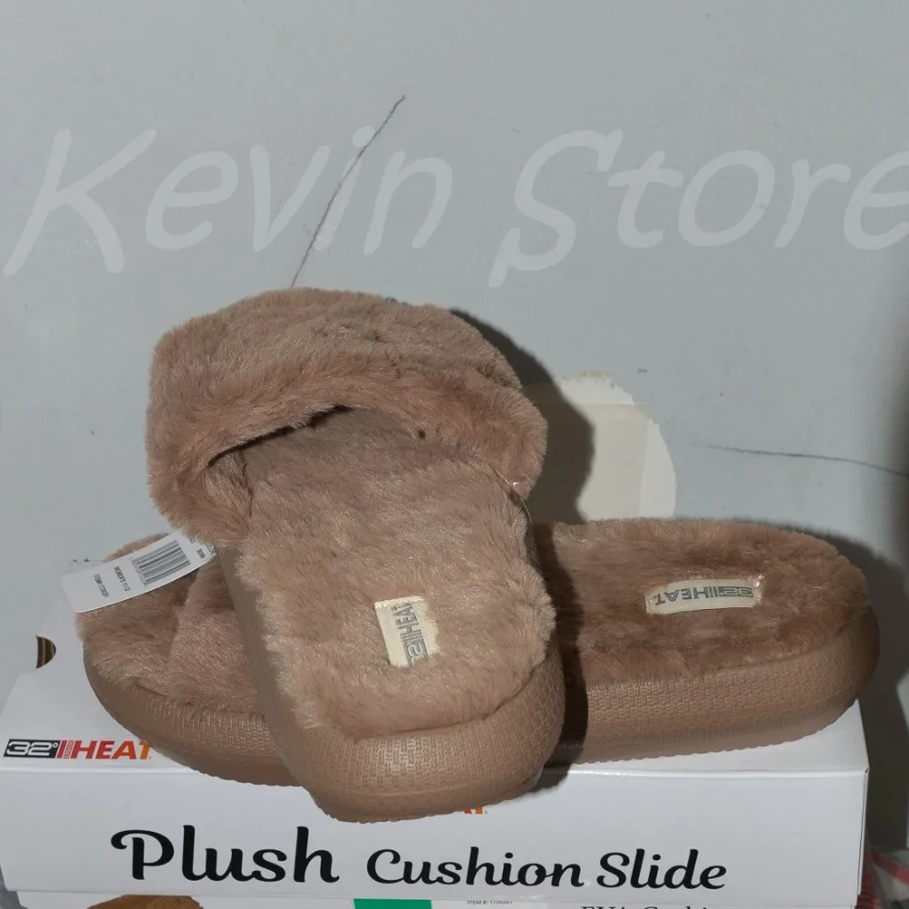 Brown 32 Degrees Plush Lined Unisex Sizing Slide‎